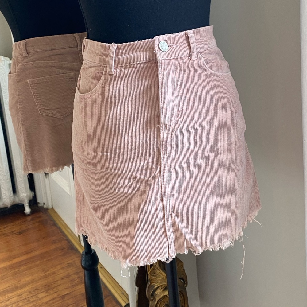Brandy Melville pink cord mini skirt